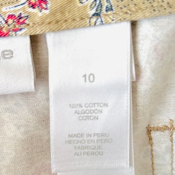 Vintage Cottagecore Skirt Size 10 100% Cotton Floral LizWear Jeans 5 Pocket - Picture 11 of 13